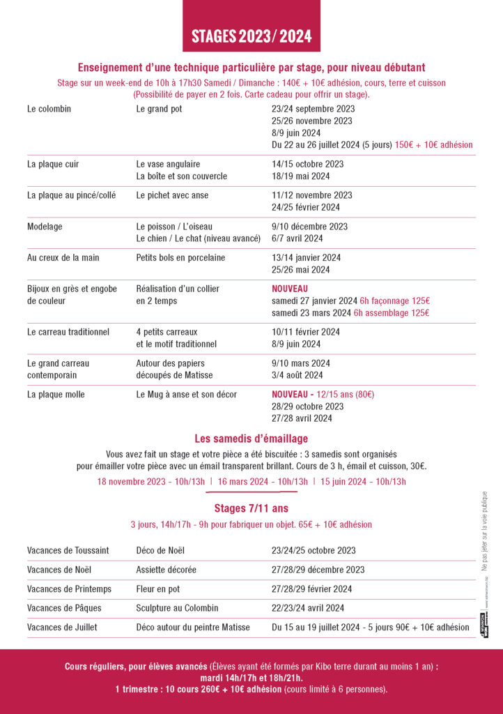 Cours et Stages 23-24